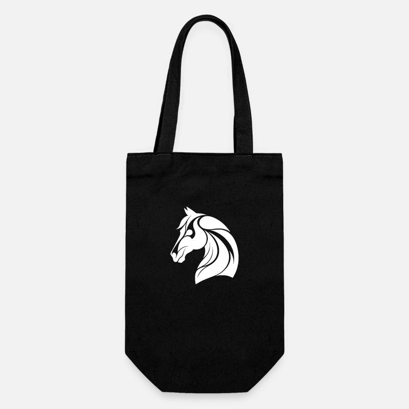 Eleganter Pferdekopf - Geschenkbeutel für Flaschen - Schwarz