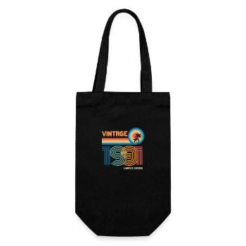 Jahrgang 1991 limitierte Auflage - Geschenkbeutel für Flaschen - Schwarz - Vorne