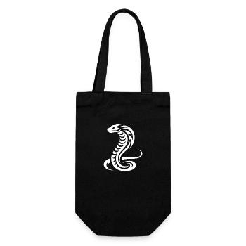 Giftiges Tribal Tattoo Style Cobra Schlange - Geschenkbeutel für Flaschen - Schwarz - Vorne