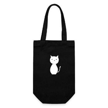 Katze Tier Symbol süß cartoon - Geschenkbeutel für Flaschen - Schwarz - Vorne