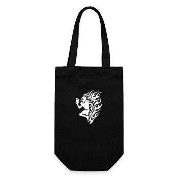 Running football player in flames and fire - Gift Bag for Bottles - black - Front