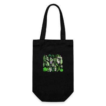 Green leaves - Gift Bag for Bottles - black - Front