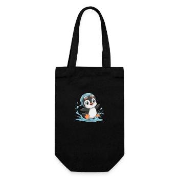 Penguin Fun: Spaß im Wasser! - Geschenkbeutel für Flaschen - Schwarz - Vorne