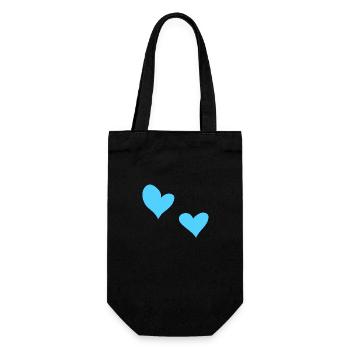 two hearts heart symbol love blue - Gift Bag for Bottles - black - Front
