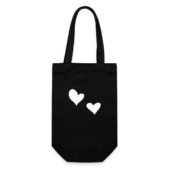 two hearts heart symbol love - Gift Bag for Bottles - black - Front