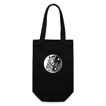 Tiger yin yang with starry sky - Gift Bag for Bottles - black - Front