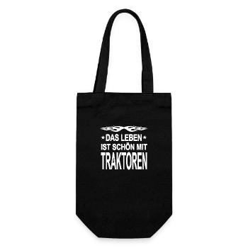 Traktor - Geschenkbeutel für Flaschen - Schwarz - Vorne