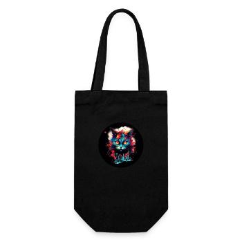 A cat dreams of the big city - Gift Bag for Bottles - black - Front