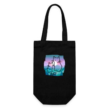 Retro Cats Vintage 90's 80's Cat Nature Child - Gift Bag for Bottles - black - Front