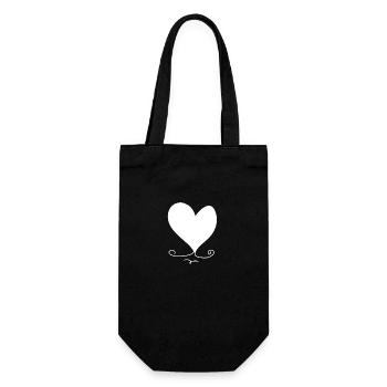 Icône de coeur d’amour - Sac à bouteille - noir - Devant