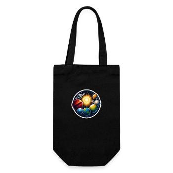 Sonnensystem - Geschenkbeutel für Flaschen - Schwarz - Vorne