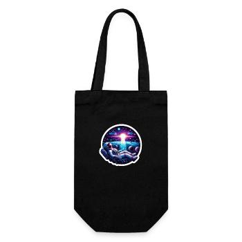 Astronaut on a spacewalk - Gift Bag for Bottles - black - Front