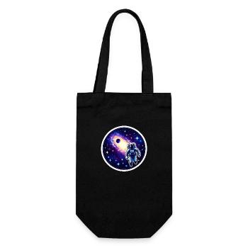 Astronaut in den unendlichen Weiten - Geschenkbeutel für Flaschen - Schwarz - Vorne