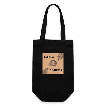 Braun Beige Illustrativ Modern Kaffee Barista Café - Geschenkbeutel für Flaschen - Schwarz - Vorne
