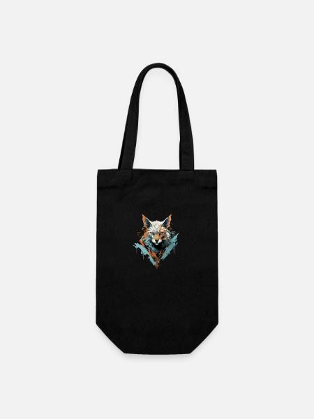 Fuchs flüstert Eleganz - Geschenkbeutel für Flaschen - Schwarz