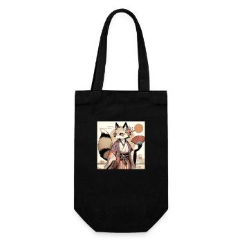 Élégance Kitsune en Tenue Traditionnelle - Sac à bouteille - noir - Devant