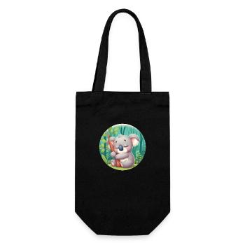 glücklicher Koalabär Koala - Geschenkbeutel für Flaschen - Schwarz - Vorne
