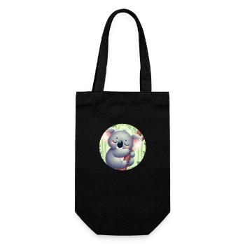 happy koala bear koala - Gift Bag for Bottles - black - Front