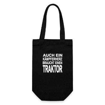 Traktor - Geschenkbeutel für Flaschen - Schwarz - Vorne
