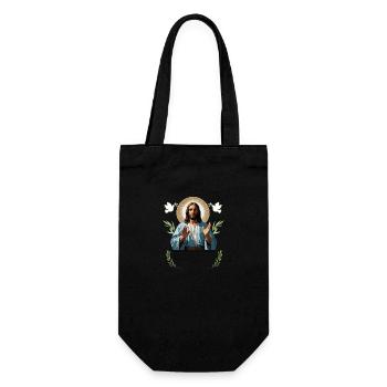 "Serene Jesus - T-shirt minimaliste de la foi chrétienne - Sac à bouteille - noir - Devant