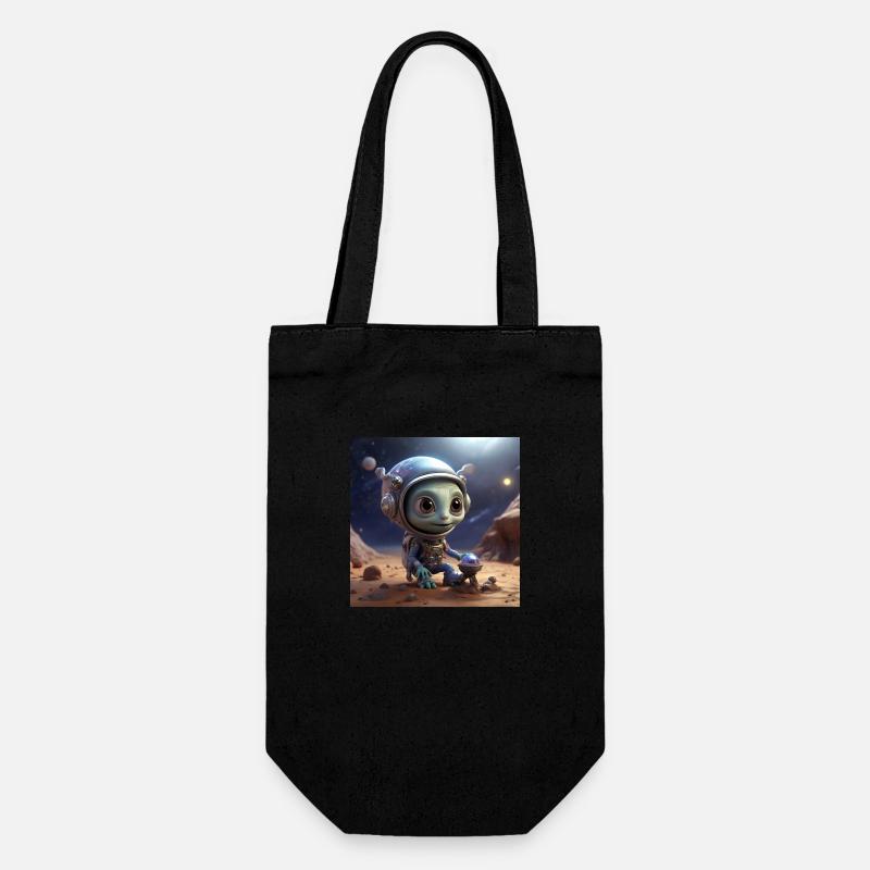 Funny Alien - Gift Bag for Bottles - black