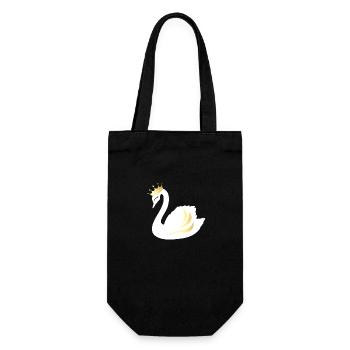 Goldener Schwan - Geschenkbeutel für Flaschen - Schwarz - Vorne