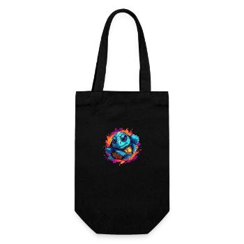 Tortue sautant hors de l’image - Sac à bouteille - noir - Devant