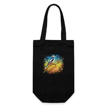 Oiseau coloré - Sac à bouteille - noir - Devant