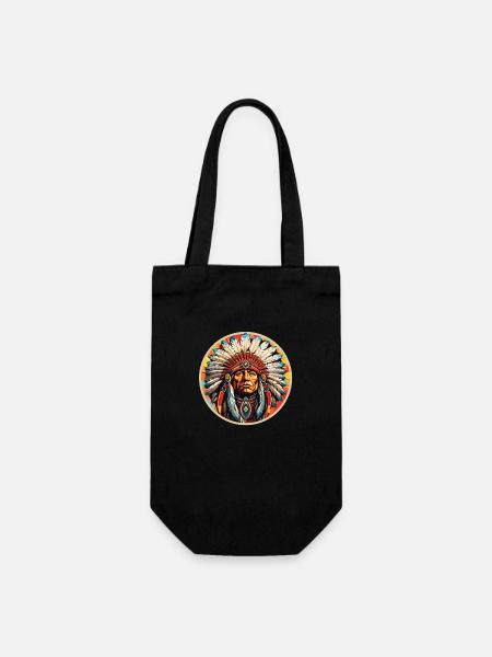 Native American Häuptling - Geschenkbeutel für Flaschen - Schwarz