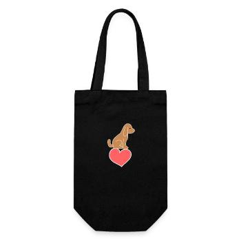 Hund Herz Tier Symbol Tierliebe - Geschenkbeutel für Flaschen - Schwarz - Vorne