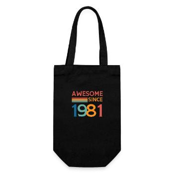 Großartig seit 1981 - Geschenkbeutel für Flaschen - Schwarz - Vorne