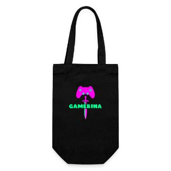 Gamerina - Geschenkbeutel für Flaschen - Schwarz - Vorne