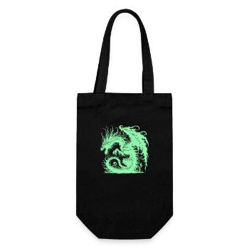 Fantasy-Drache, Anime-Drachenkopf, mythische Reptilienmagie - Geschenkbeutel für Flaschen - Schwarz - Vorne