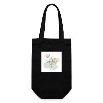 White and Pink Dog mom illustration Tote bag 1 - Geschenkbeutel für Flaschen - Schwarz - Vorne