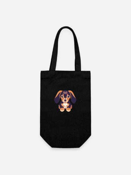 Teckel Dachshund Chiot Grandes Oreilles - Sac à bouteille - noir