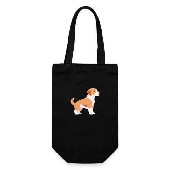 Labrador puppy sideways - Gift Bag for Bottles - black - Front