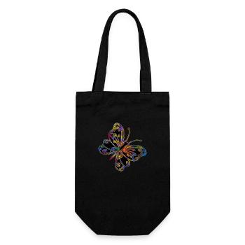 Schmetterling - Geschenkbeutel für Flaschen - Schwarz - Vorne