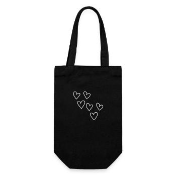 sechs herzen herz muster symbol liebe - Geschenkbeutel für Flaschen - Schwarz - Vorne