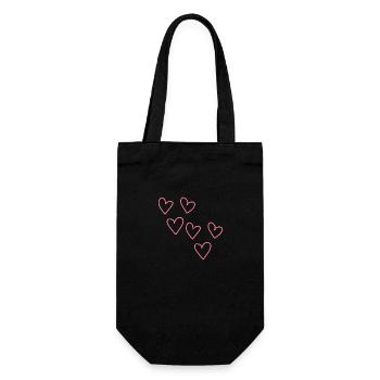 form herzen herz symbol liebe - Geschenkbeutel für Flaschen - Schwarz - Vorne