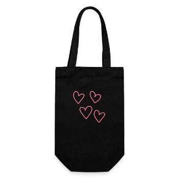 vier rosa herzen herz muster symbol liebe - Geschenkbeutel für Flaschen - Schwarz - Vorne