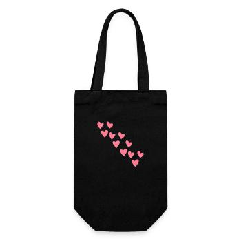 Pattern Hearts Pink Heart Symbol Love - Gift Bag for Bottles - black - Front