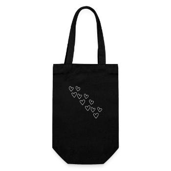 muster herzen herz symbol liebe - Geschenkbeutel für Flaschen - Schwarz - Vorne