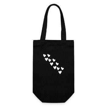pattern hearts heart symbol love shape - Gift Bag for Bottles - black - Front
