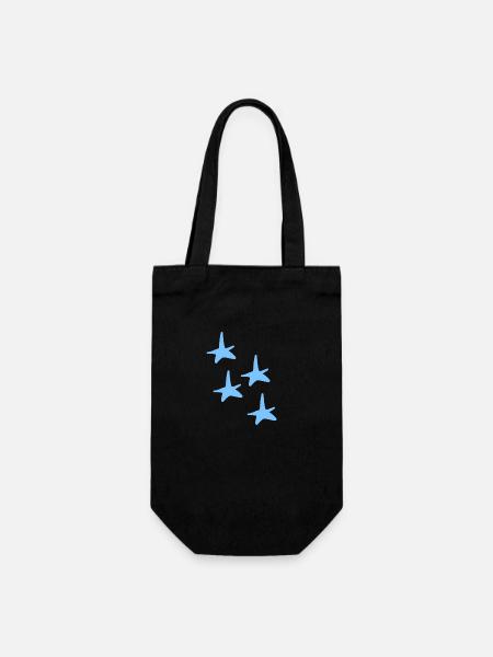 vier sterne blau stern symbol - Geschenkbeutel für Flaschen - Schwarz