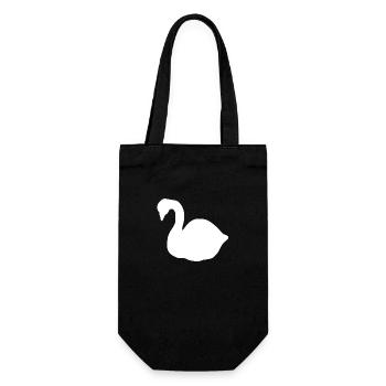 cygne symbole cygnes animal oiseau - Sac à bouteille - noir - Devant