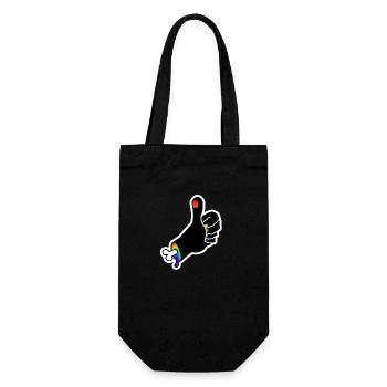Daumen Hoch der Knochenhand : Sticky Queer Pride - Geschenkbeutel für Flaschen - Schwarz - Vorne