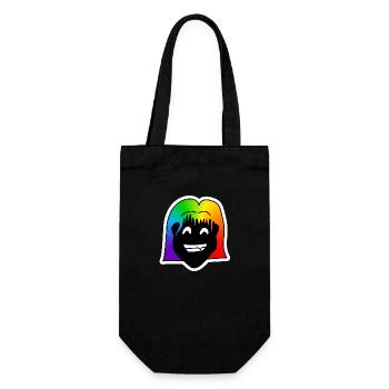 Großer Grinser : Sticky Queer Pride - Geschenkbeutel für Flaschen - Schwarz - Vorne