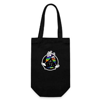 Sekt Gläser Prost zum Wohl : Sticky Queer Pride - Geschenkbeutel für Flaschen - Schwarz - Vorne