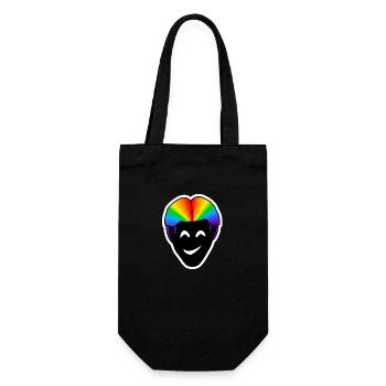Lächeln glücklich : Sticky Queer Pride - Geschenkbeutel für Flaschen - Schwarz - Vorne