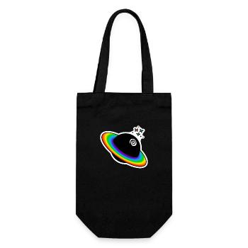 Regenbogen Planet : Sticky Queer Pride - Geschenkbeutel für Flaschen - Schwarz - Vorne
